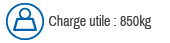 Charge utile 850Kg